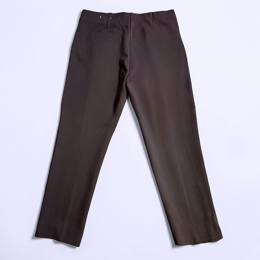 Chicos Brown Pull On Straight Leg Tummy Control Pants Size 1 US 8 High Rise - Picture 3 of 9